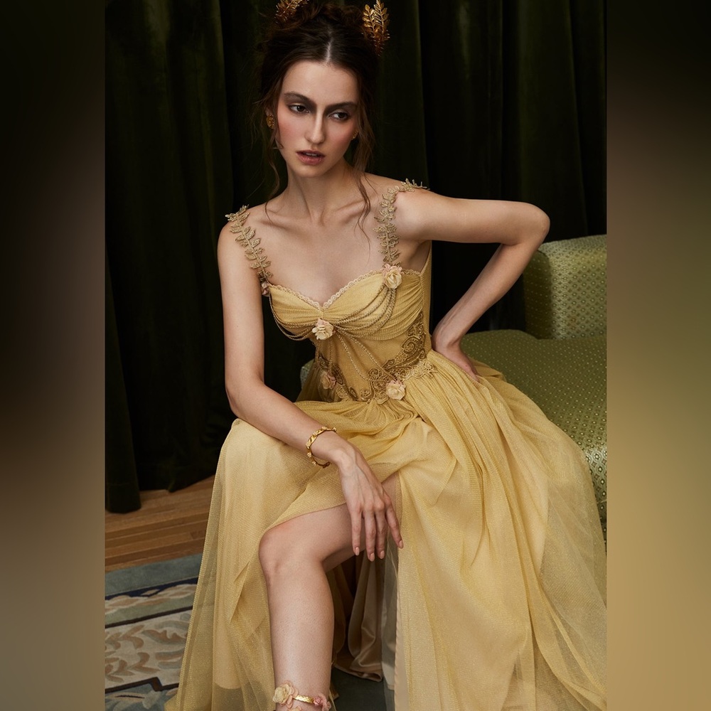 Golden goddes corset dress